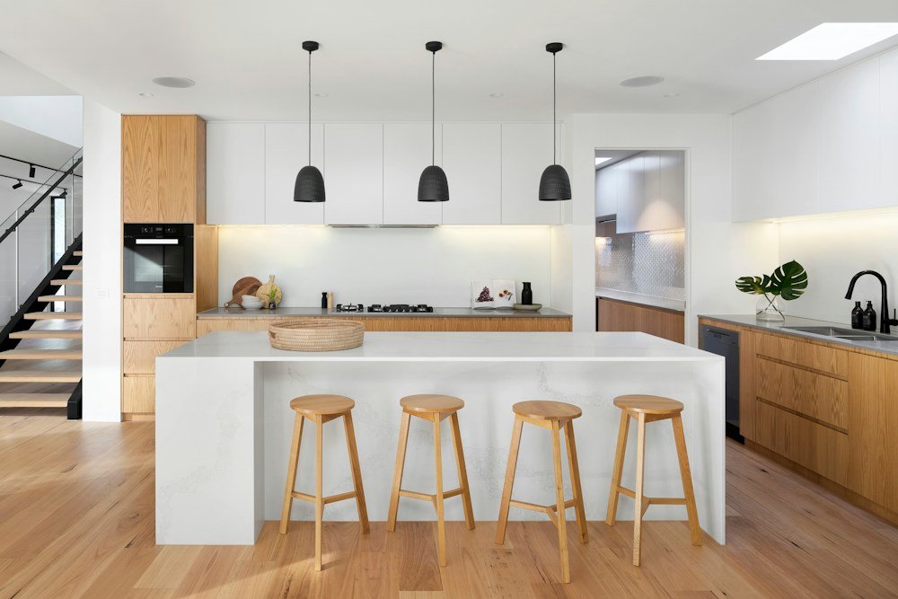 Bright, spotless kitchen